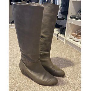 Genuine leather tall boots